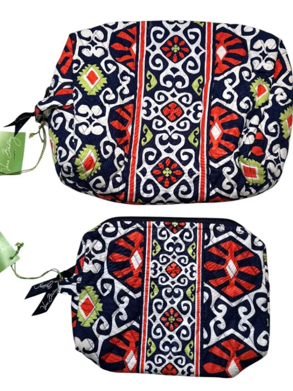 NEW Vera Bradley Sun Valley Cosmetic Bag Large Medium Set Travel Gift Retired